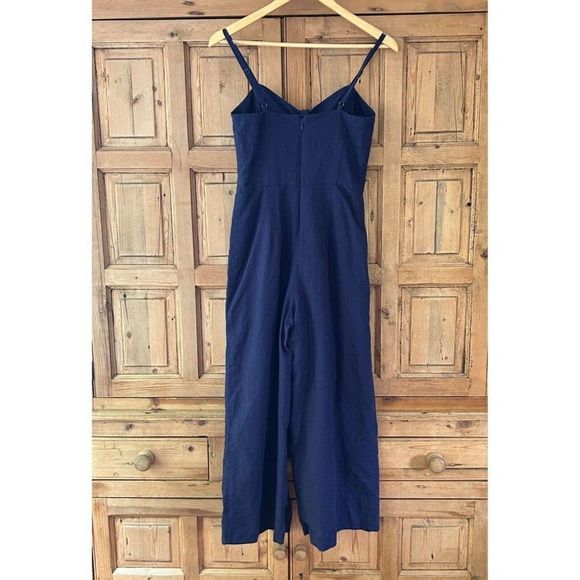 J. Crew 2 Navy Blue Tank Top Romper‎ Cotton Linen Jumpsuit - Picture 9 of 12